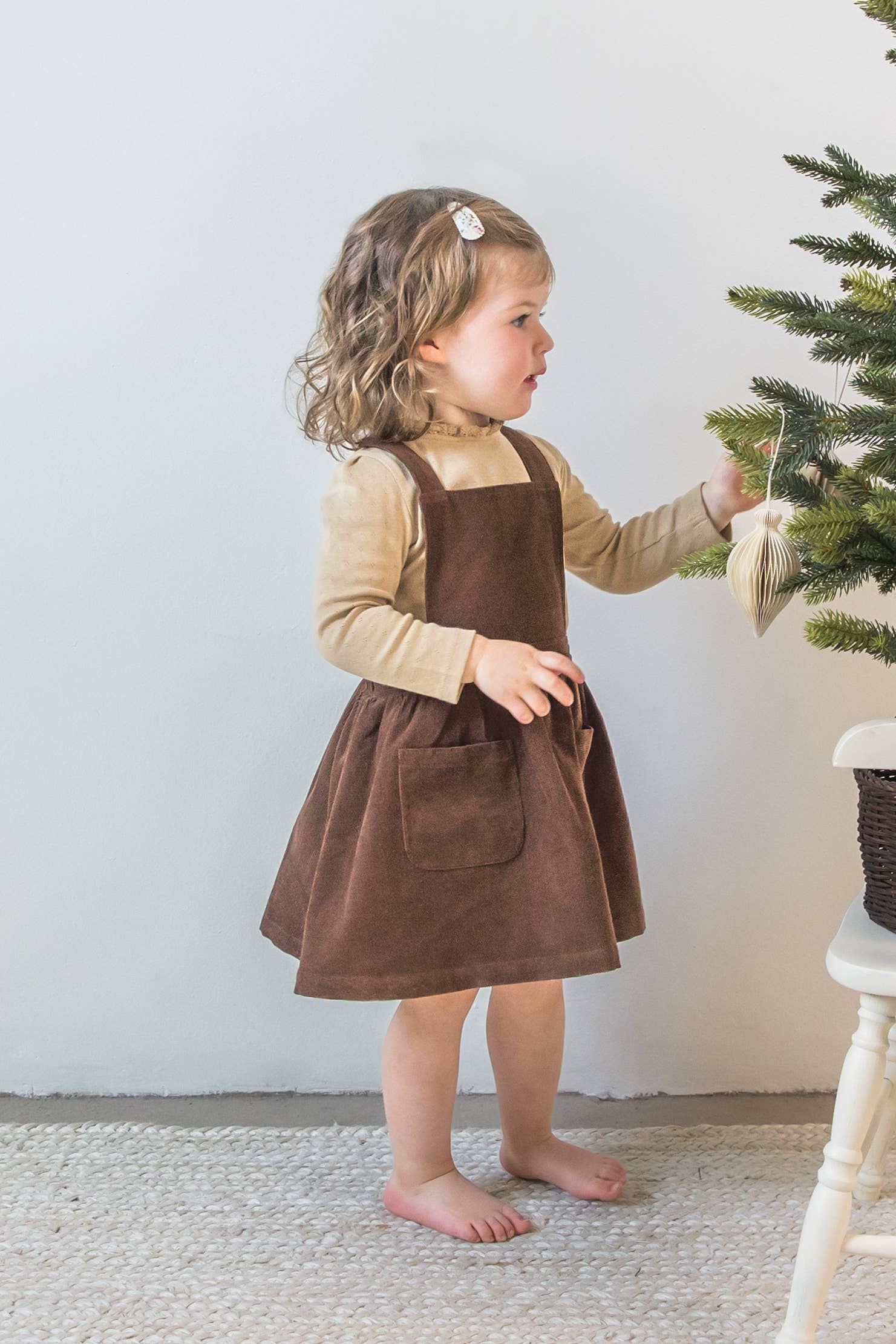 Organic Baby & Kids Aria Corduroy Overall Dress - Pinecone: 2T