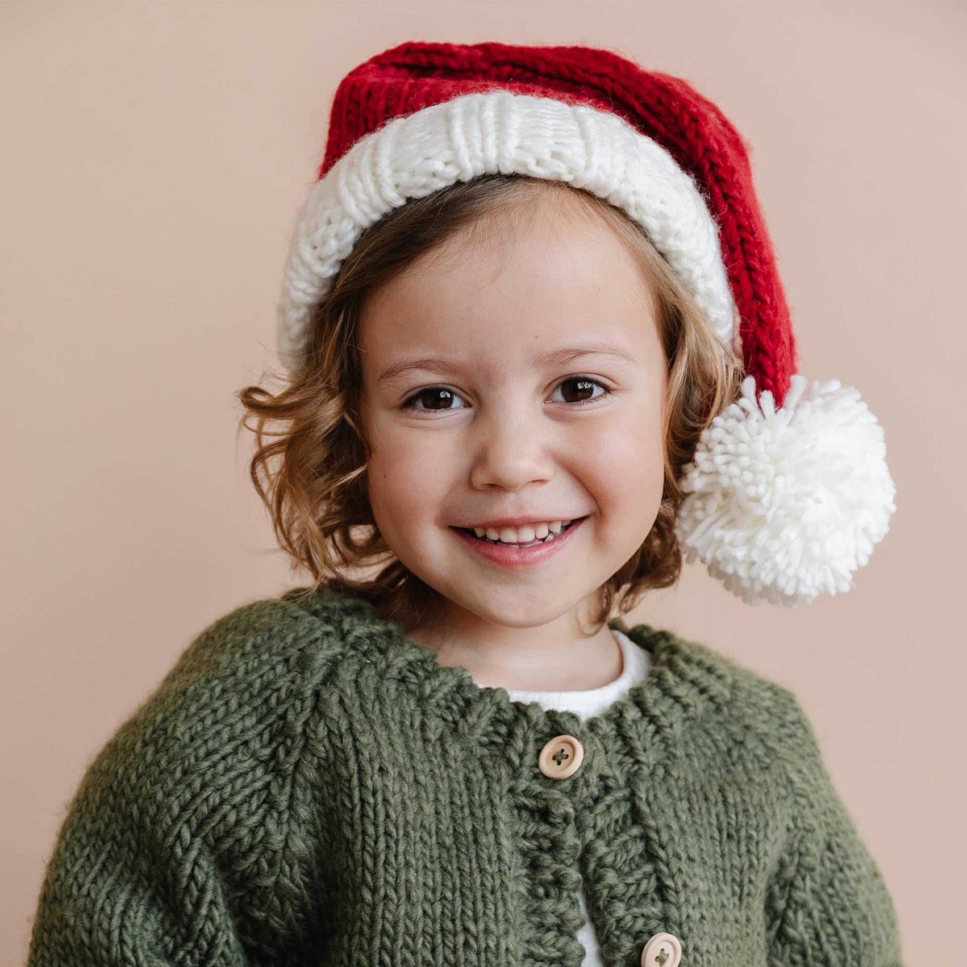 Nicholas Santa Hat | Hand Knit Kids & Baby Christmas Holiday: XS; 3-6m