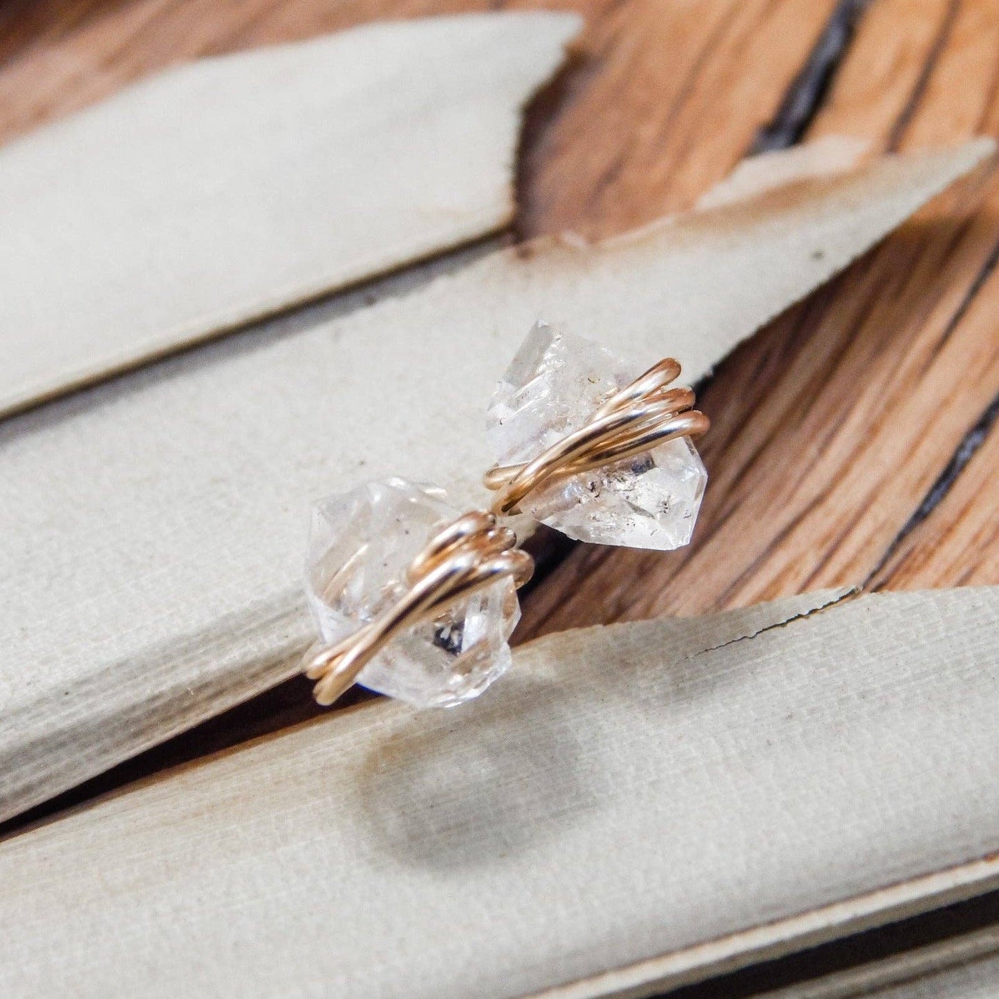 Herkimer Diamond Earrings | 14k Gold Fill & Sterling Silver: Silver