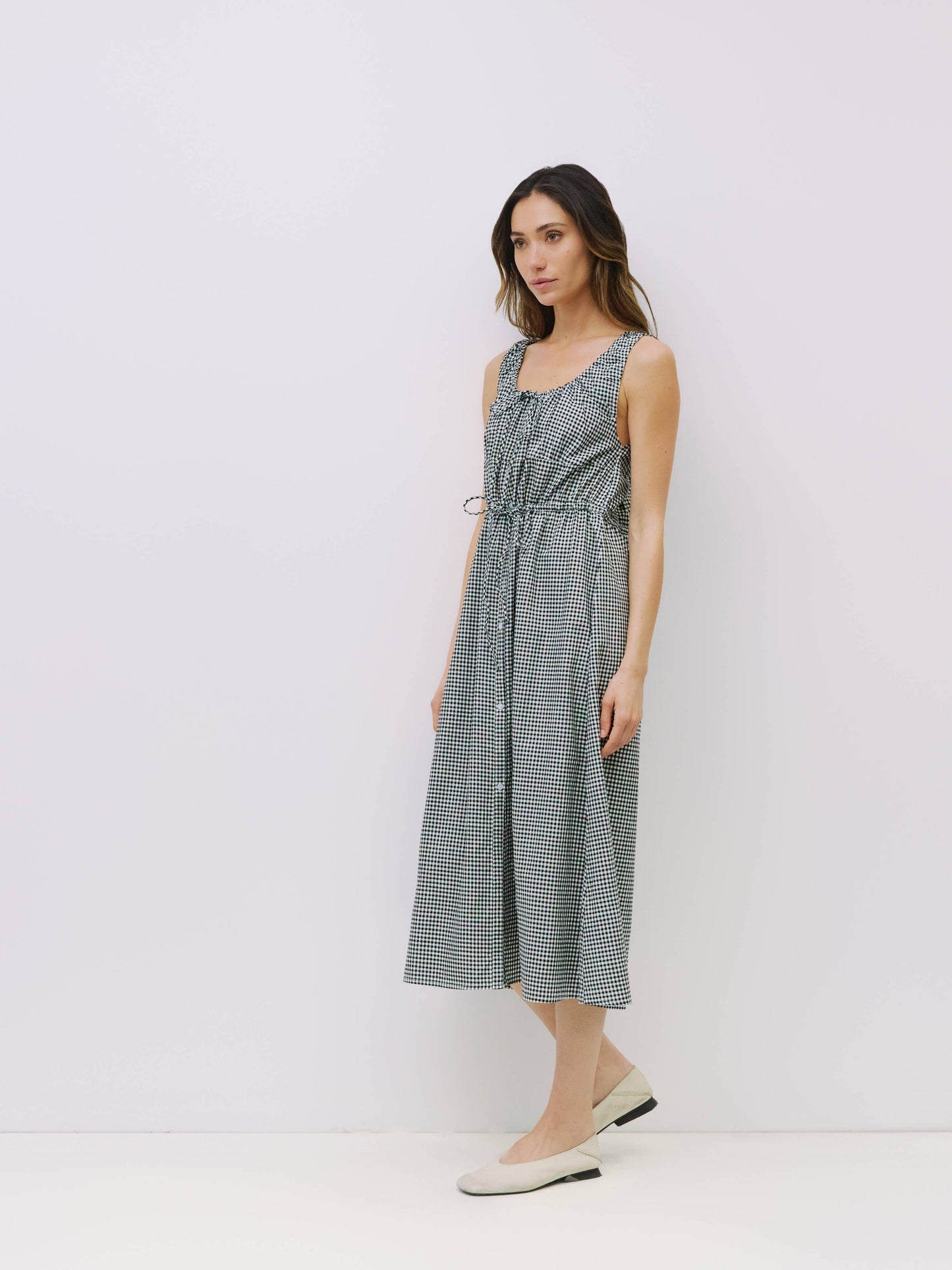 Gingham Midi Dress