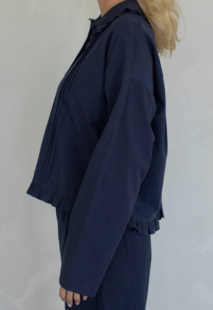 Talia Blouse: Midnight / M