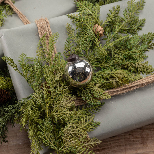 2" Silver Aged Ornament