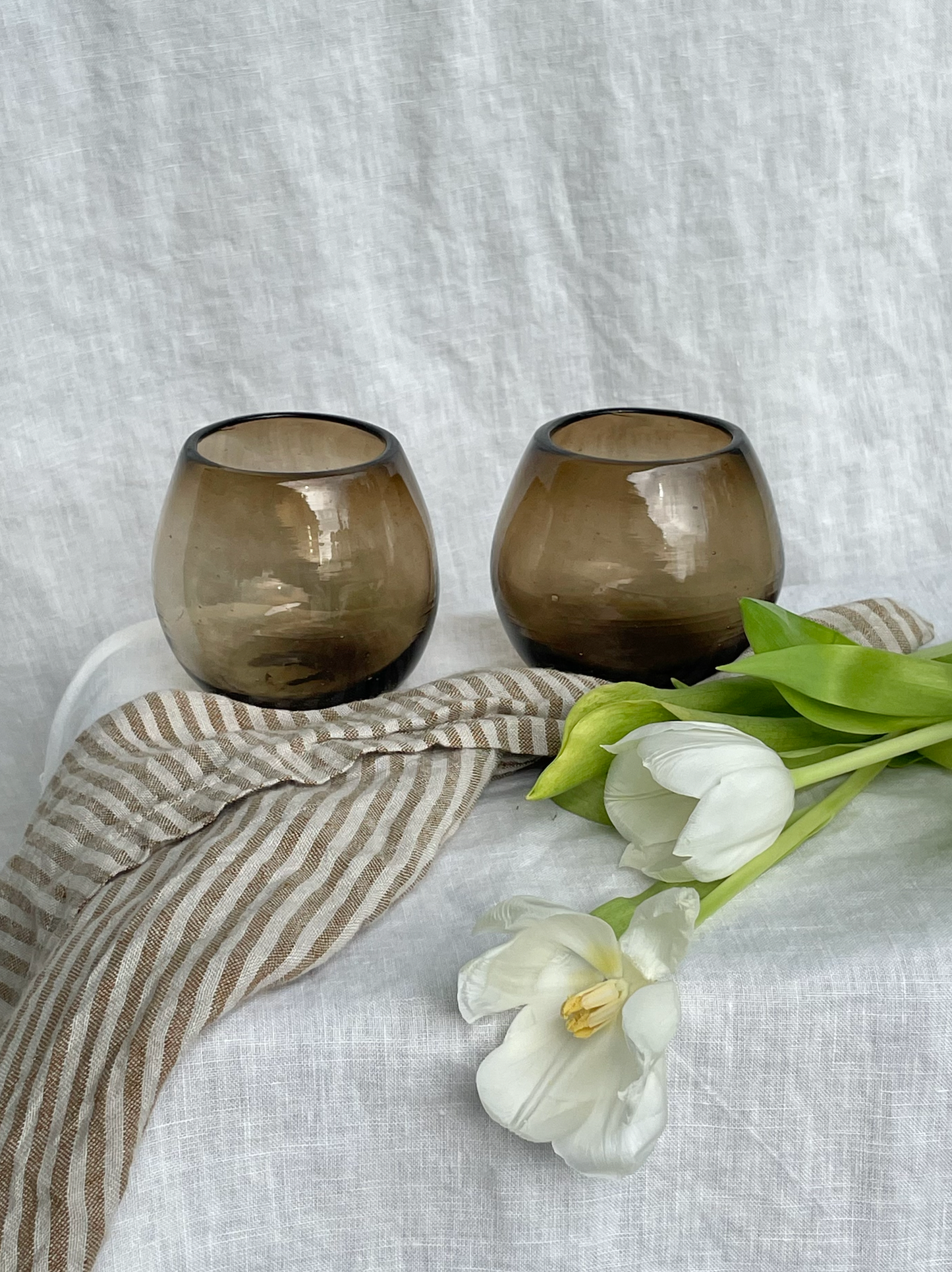 Ronde Blown Amber Glass