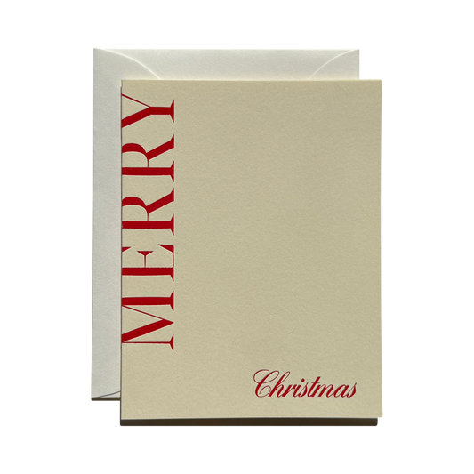 Merry Christmas Note Card | Creme