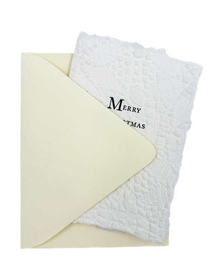 Merry Christmas on Snowflake Paper Card