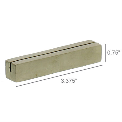 Cast Iron Rectangle Bar Place Card Holder - Brass