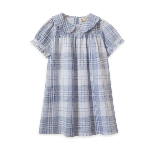 Selah Dress - Blue-slub Check: 3-4 Y