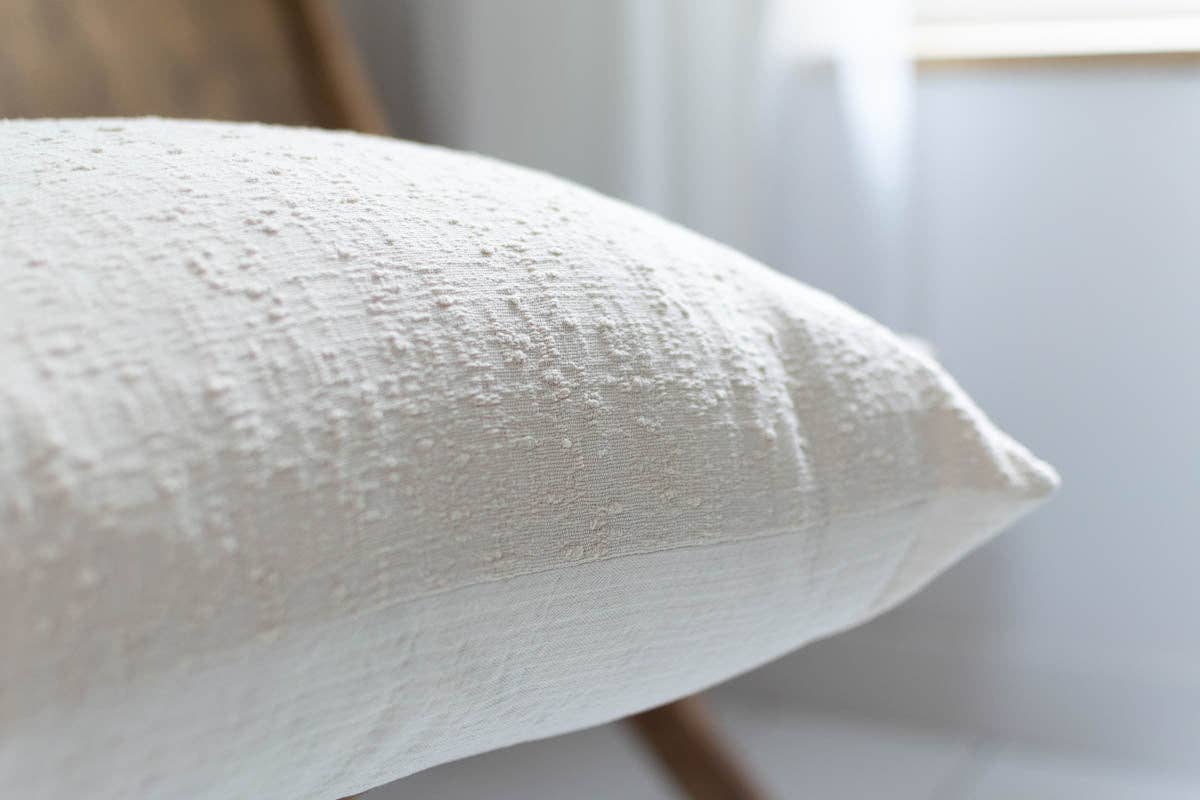 Woven Pillow in Textured Beige: 20 x 20