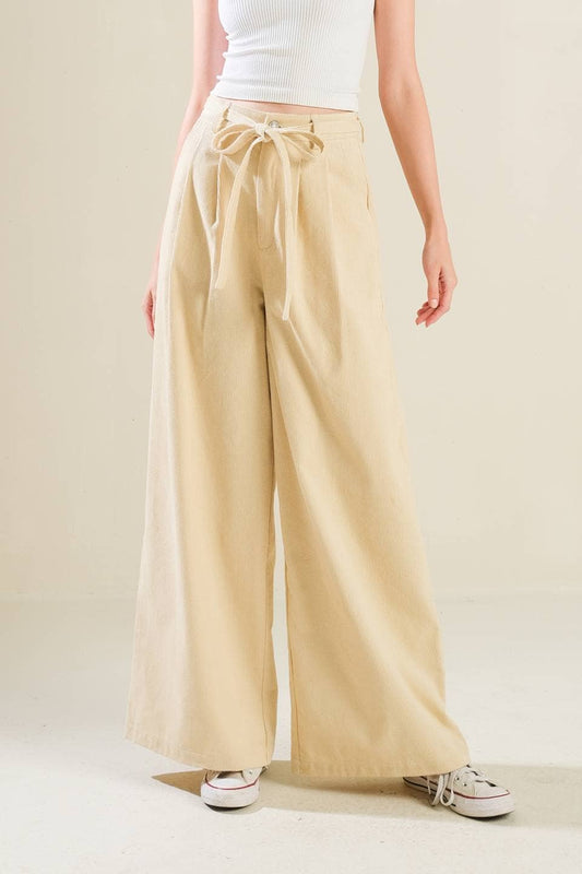 A solid woven pant - FP1296: Beige / Contemporary / L