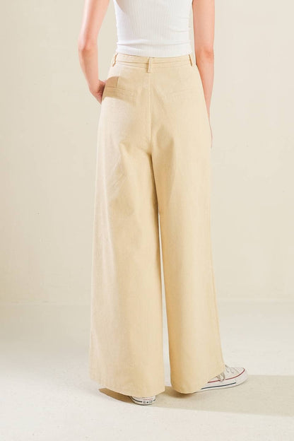 A solid woven pant - FP1296: Beige / Contemporary / L