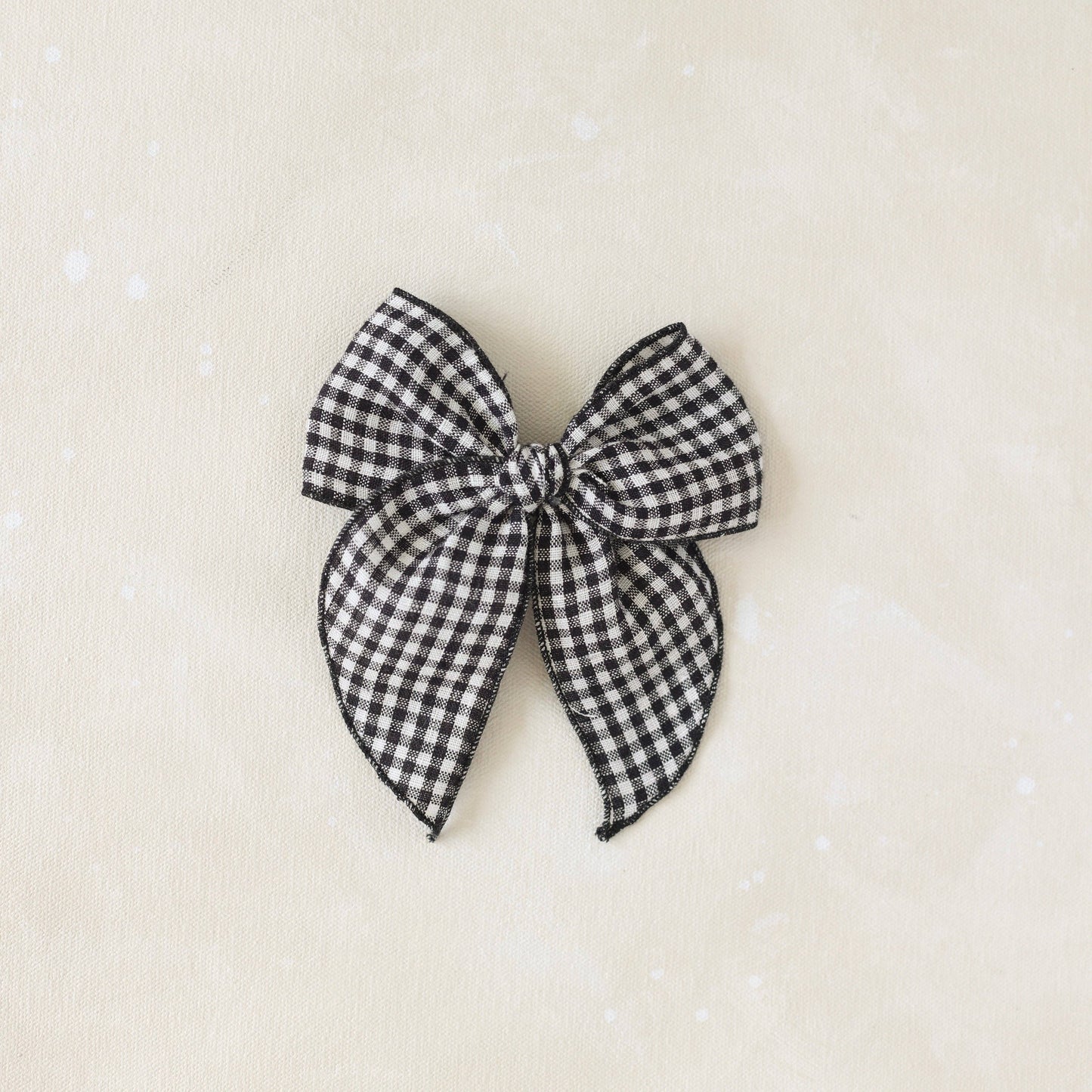 Fleur Black Gingham Bow Clip