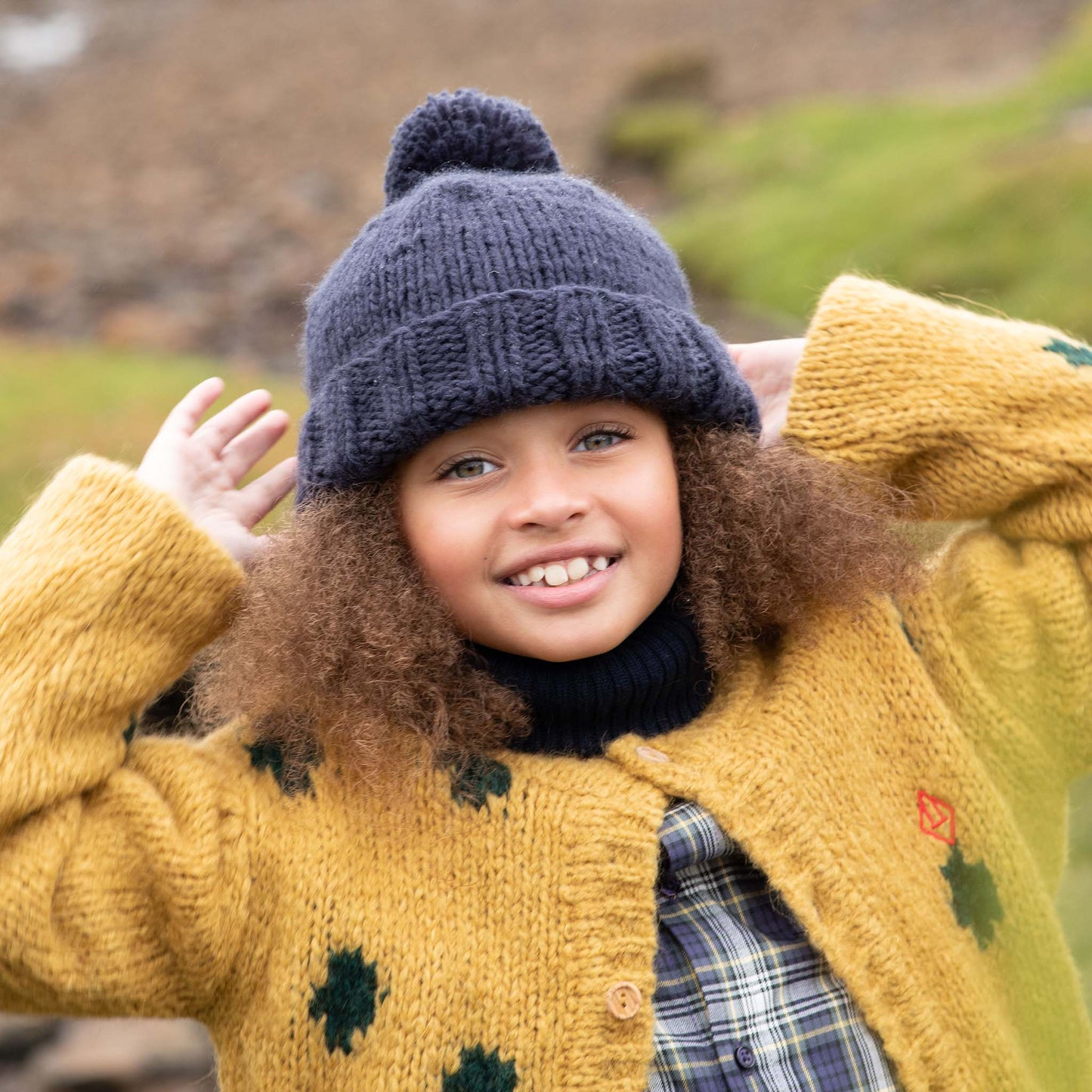 Classic Pom Hat, Navy | Baby Beanie | Kids Winter Clothing: L; 5y+ Adult