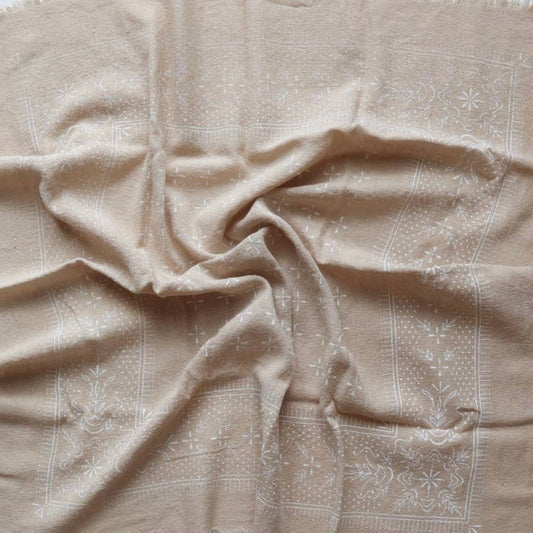Oatmeal Classic Print Naturally Raw Silk Bandana | (white ink)