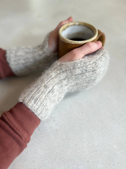 Alpaca Knitted Fingerless Mittens