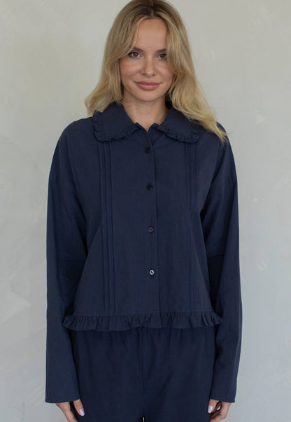 Talia Blouse: Midnight / S