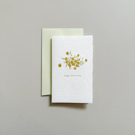Anniversary Bouquet Sculpture Letterpress Card