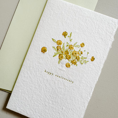 Anniversary Bouquet Sculpture Letterpress Card