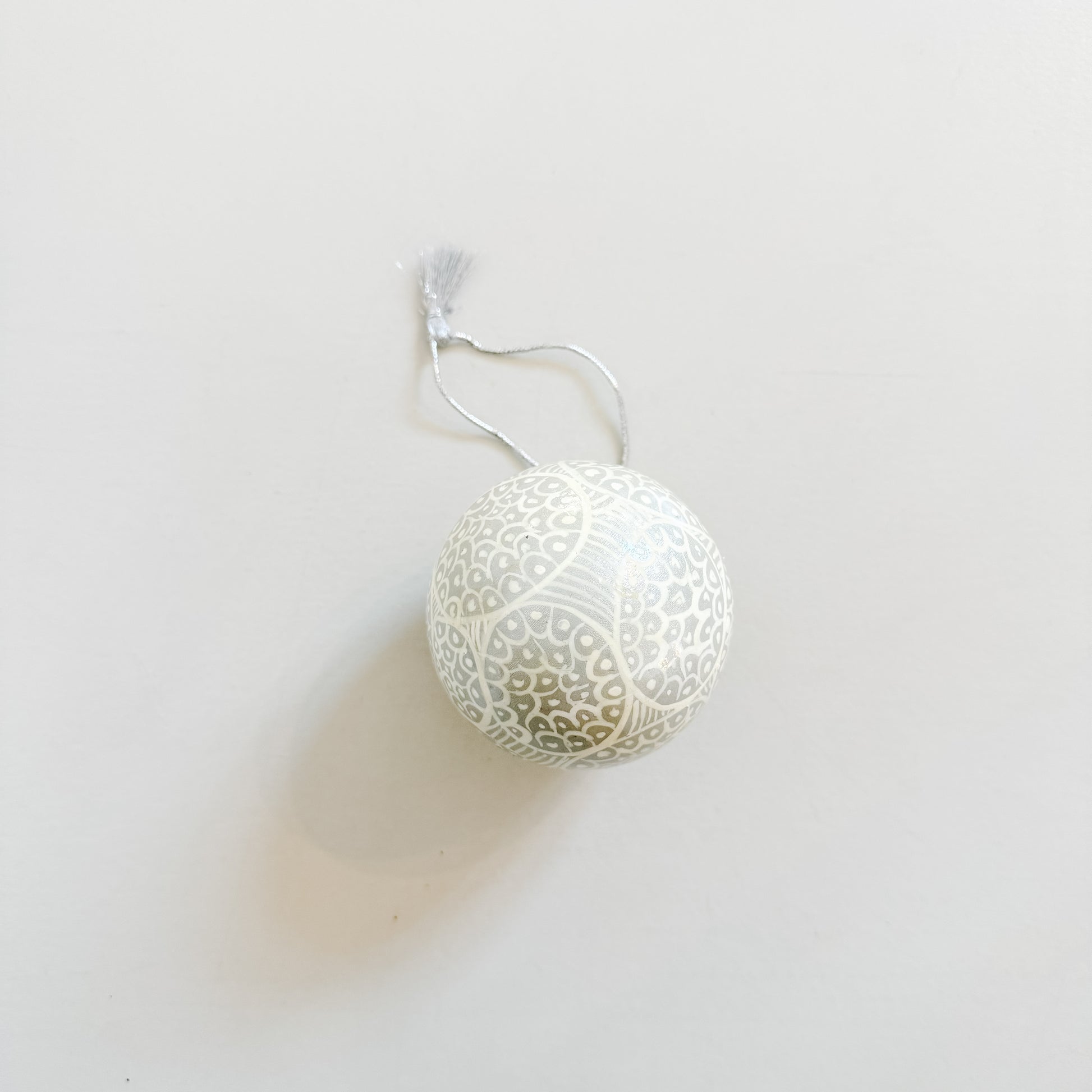 Silver Obsidian Paper-Mache Ornament | 3"