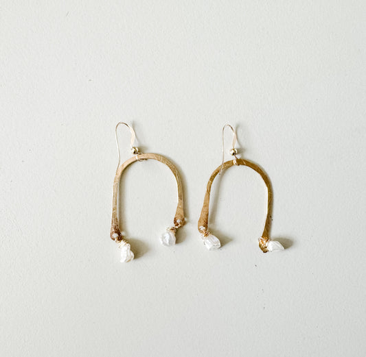 Petite Pearl Arch Earrings