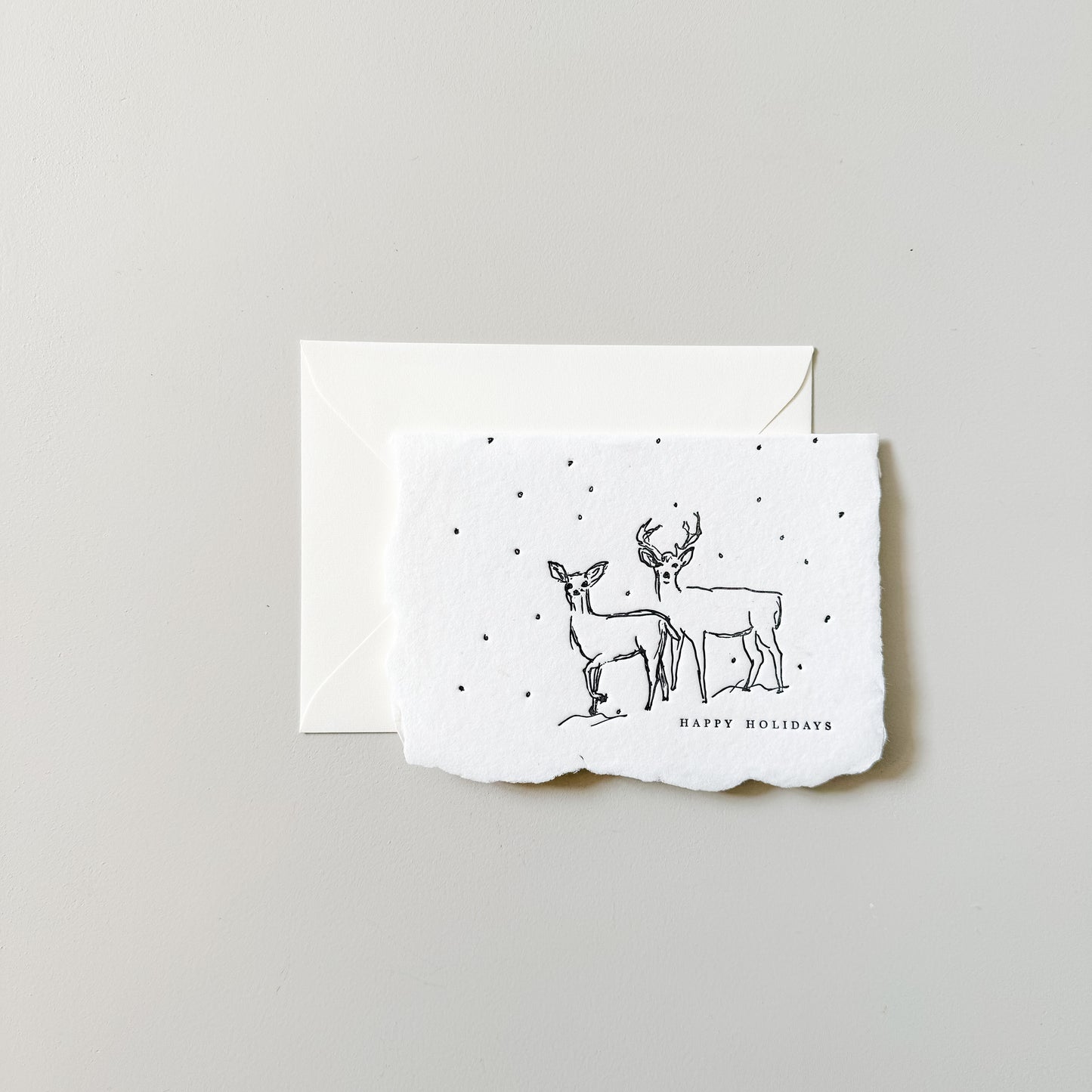 deer in snow holiday card