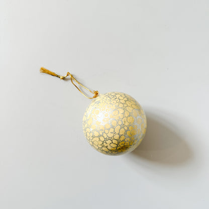 Champagne Pebble Paper-Mache Ornament | 3"