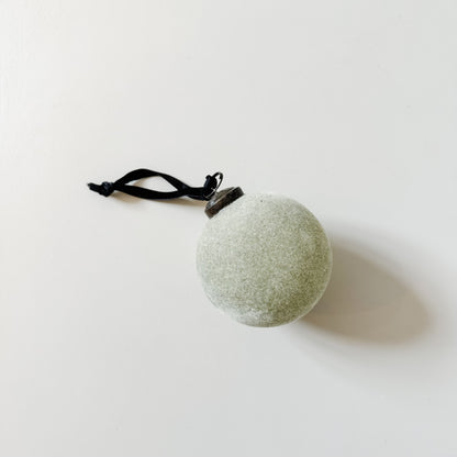 Sage Flocked Bauble Ornament | 3"