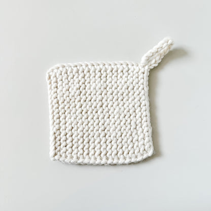 Knitted Wool Pot Holder | Natural