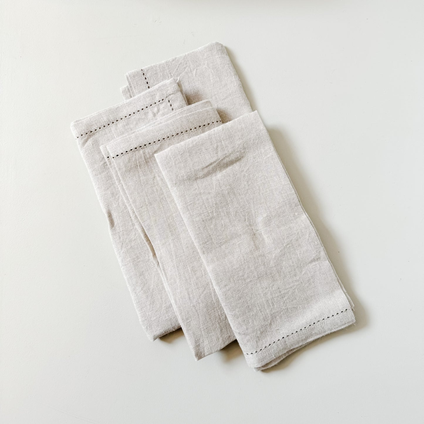 Hemstitch Linen Napkins | Natural | Set of 4