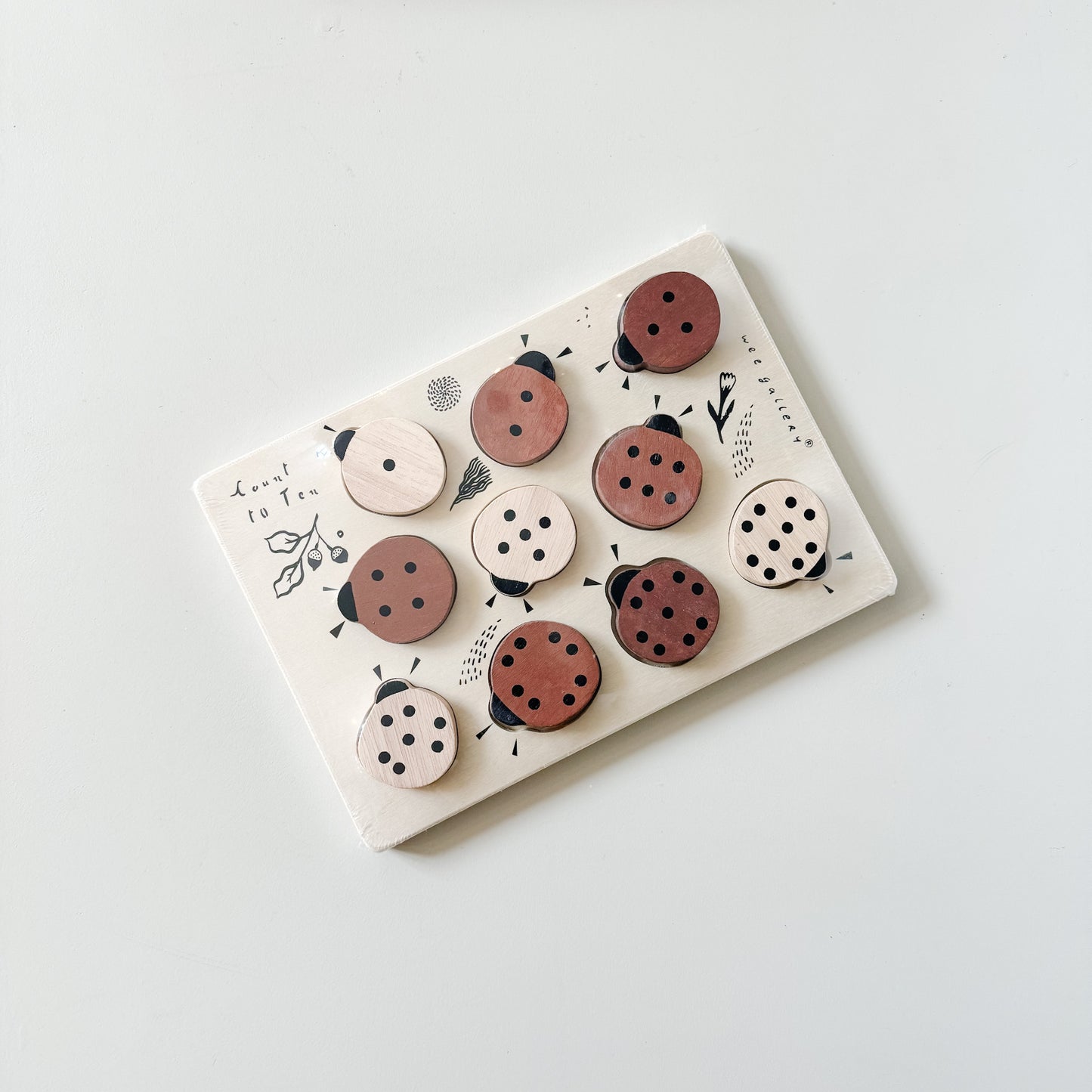 Wooden Tray Puzzle | Count to 10 Ladybugs