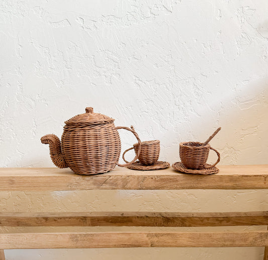 Rattan Tea Set