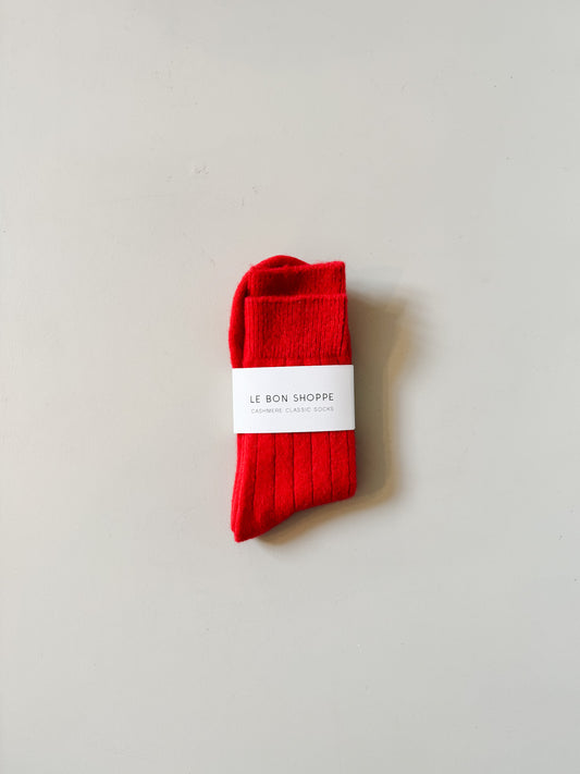 Classic Cashmere Socks | Red