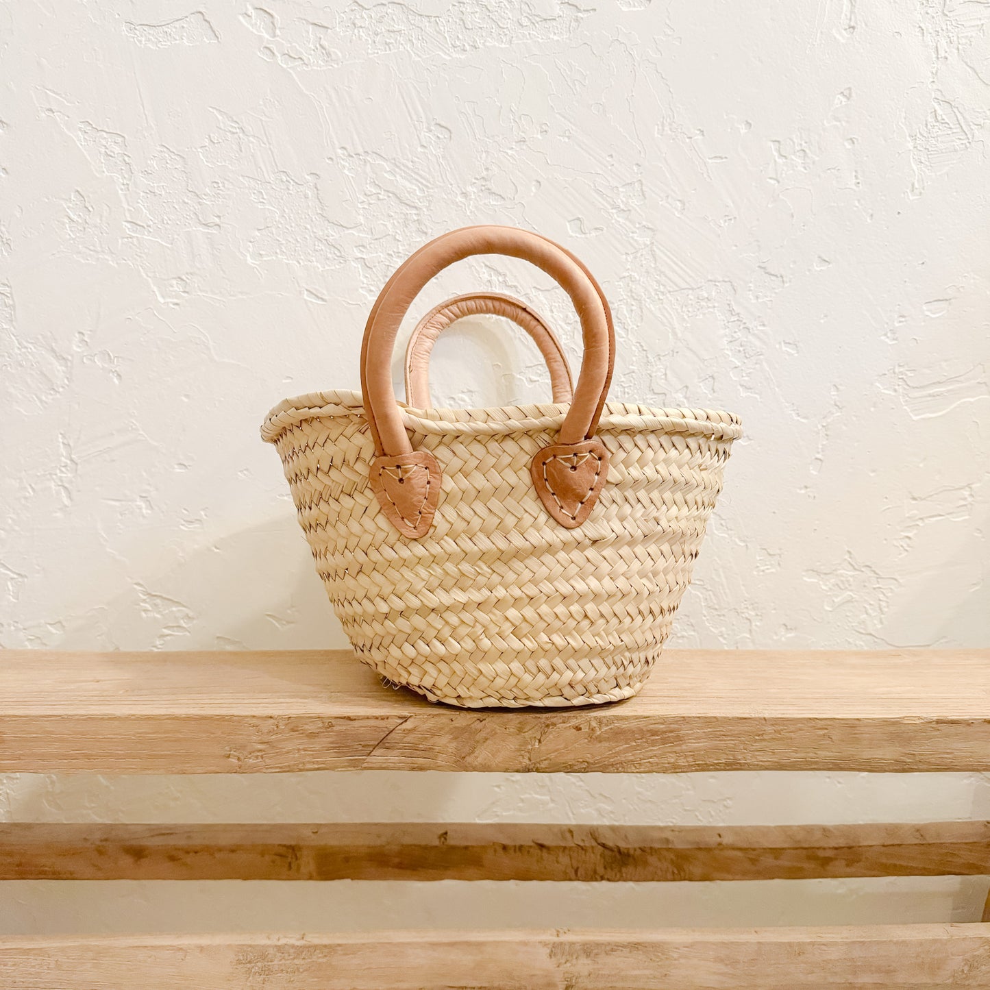 Leather Handled French Market Basket | Small