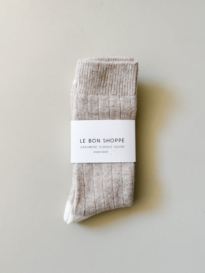 Extended Cashmere Classic Socks | Fawn