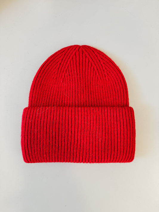 Angora Wool Beanie | Red