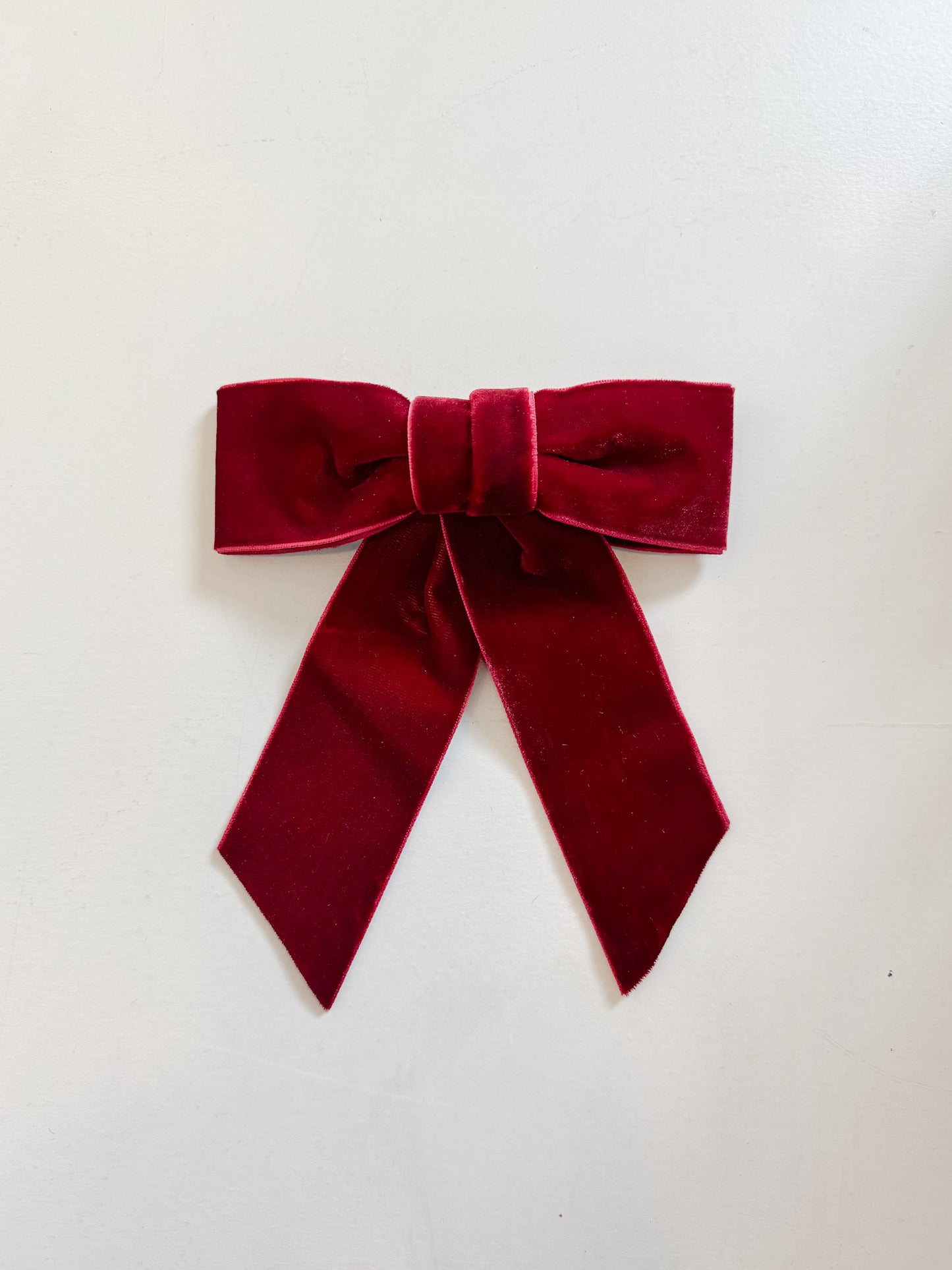 Velvet Bow Barrette | Red