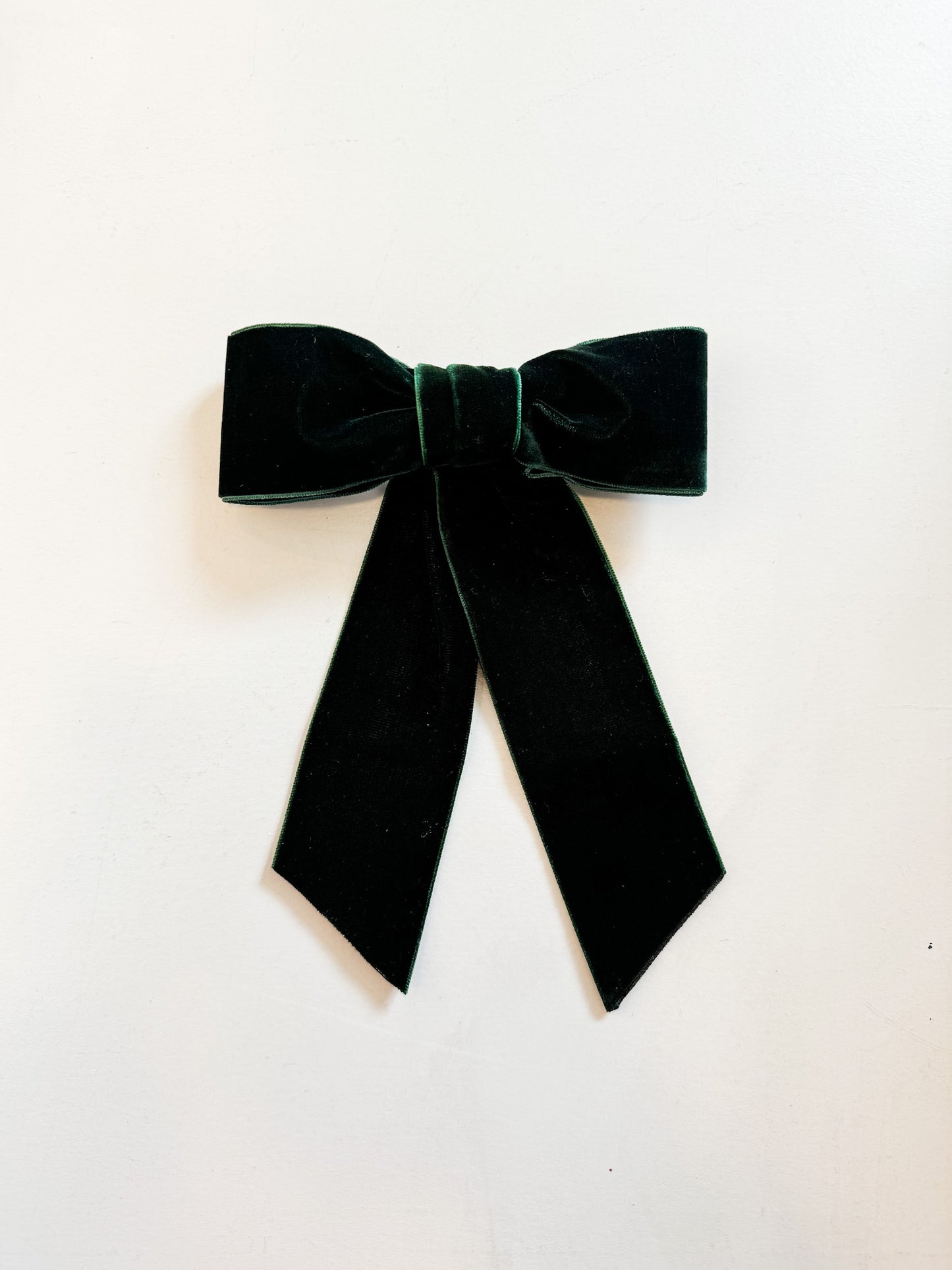 Velvet Bow Barrette | Green