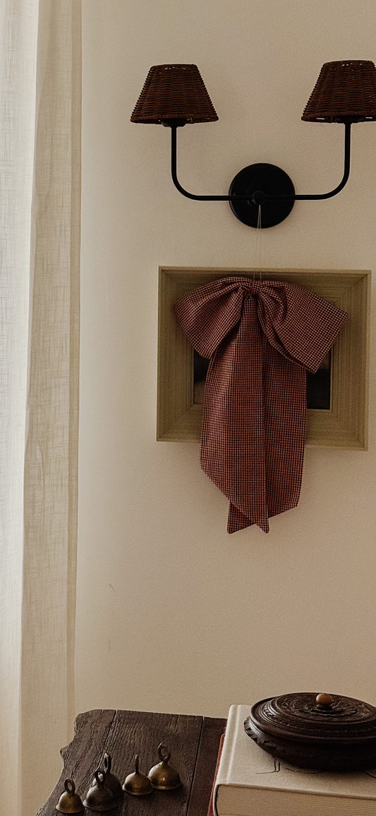 Large Woven Gingham Holiday Bow