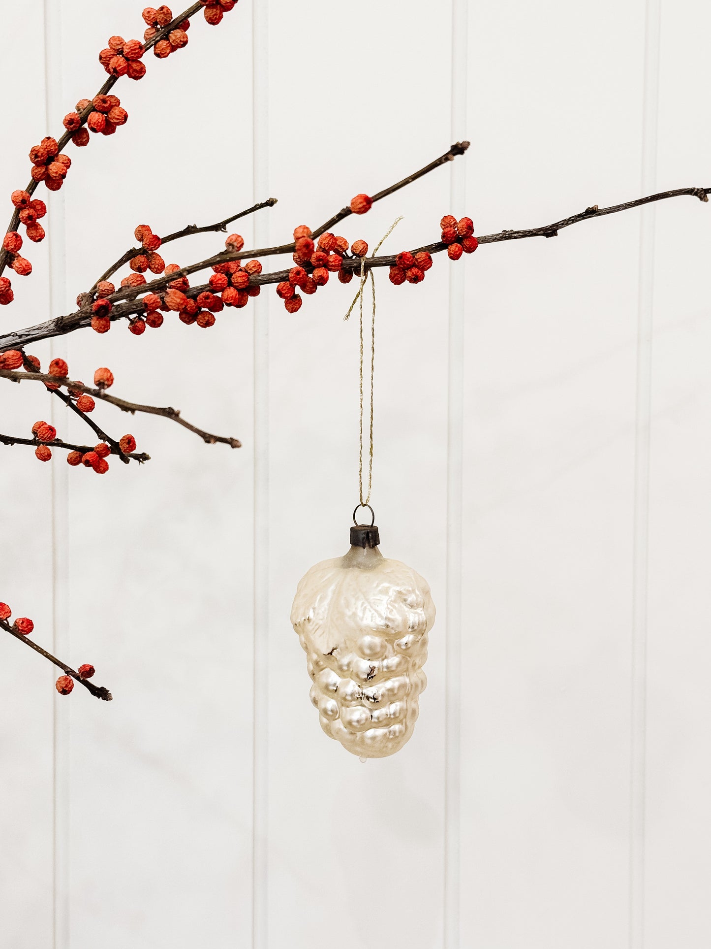 Antique Silver Grape Ornament