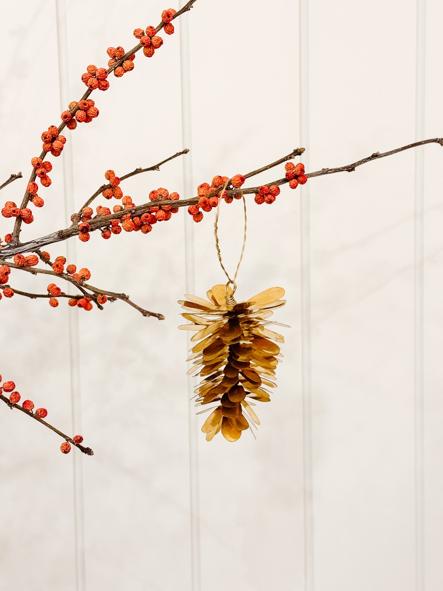 Brass Pine Cone Ornament