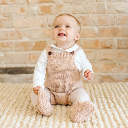 Hand-knit Romper | Hand Knit Kids & Baby Clothing: Blush / S; 12-18m