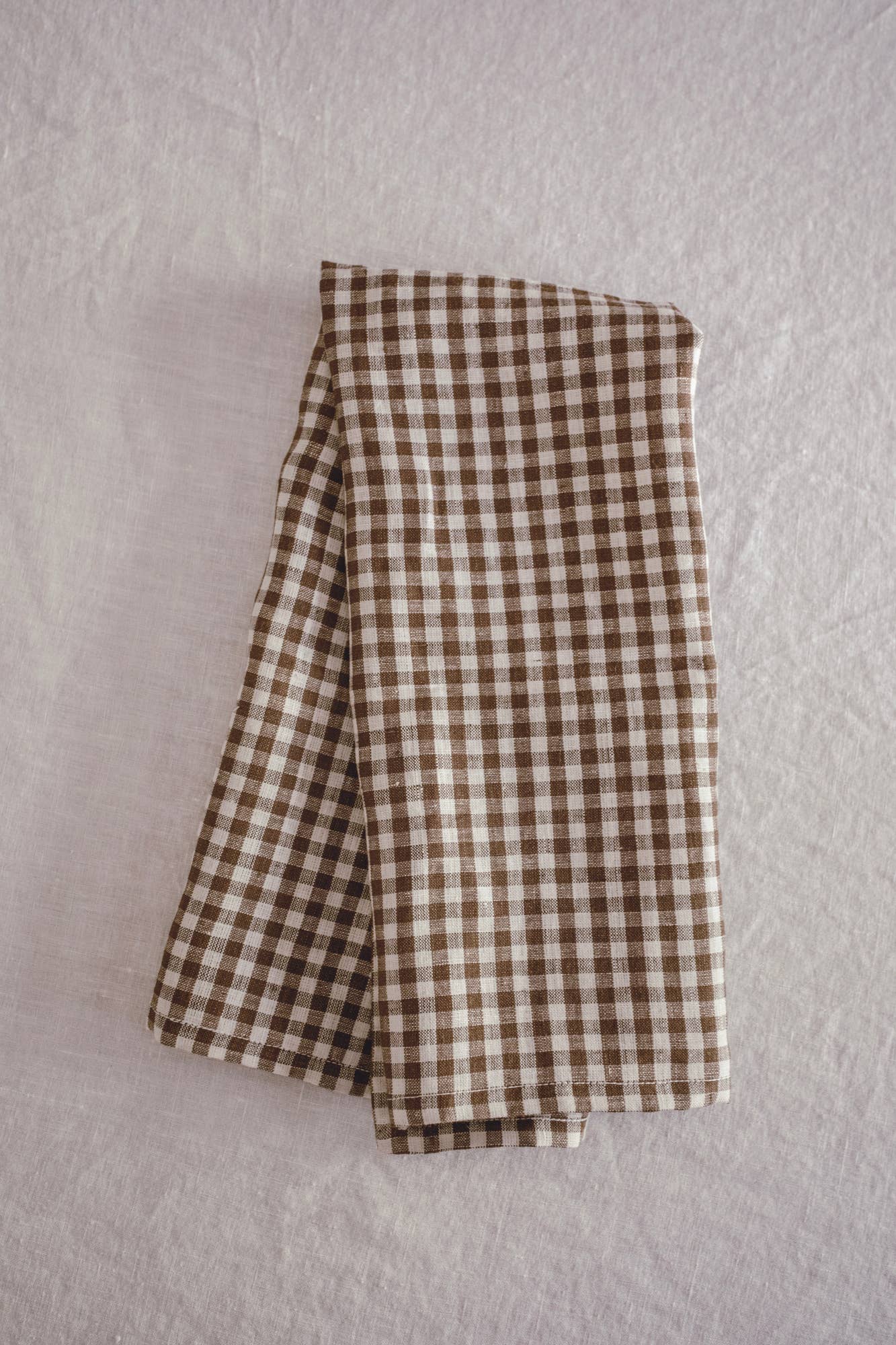 Woven dGingham linen Tea Towel | Tobacco