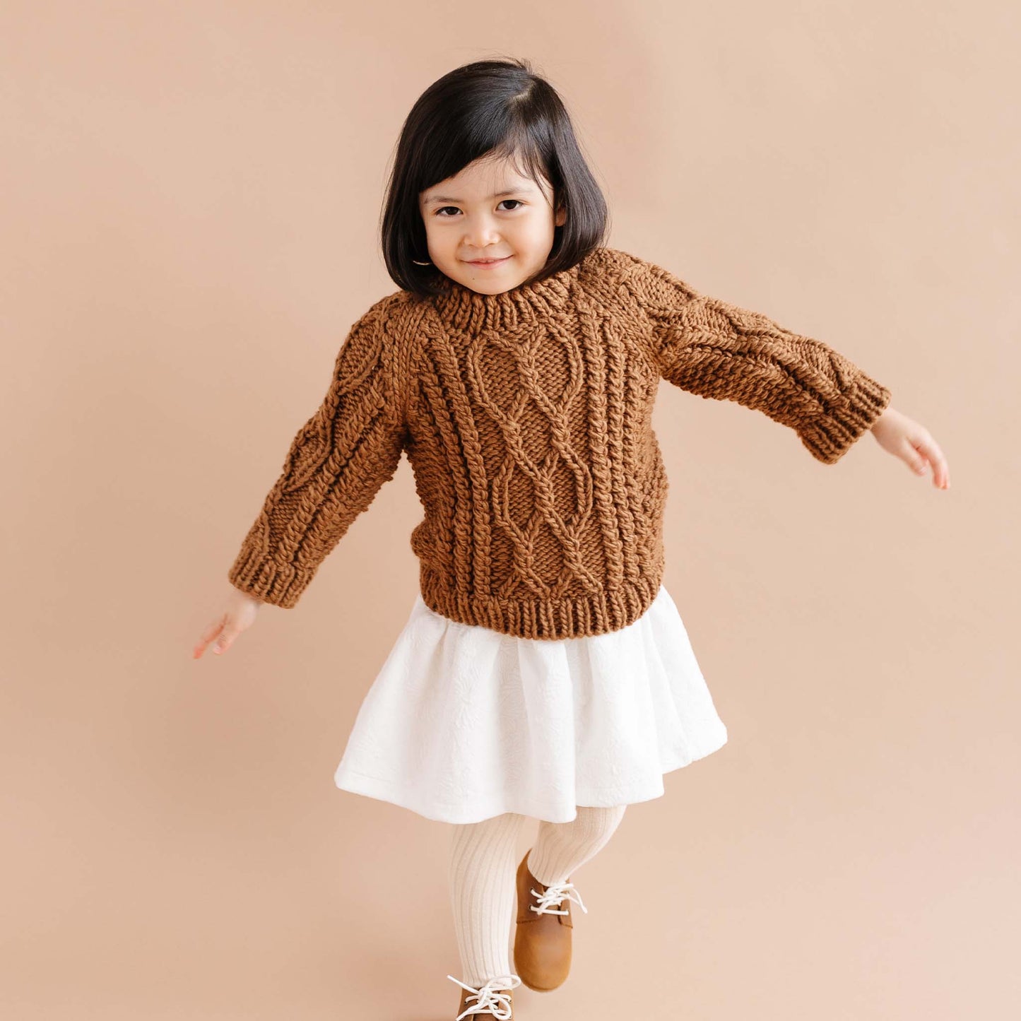 Fisherman Sweater, Walnut | Kids Fall Back to School Clothes: XS; 6-12m