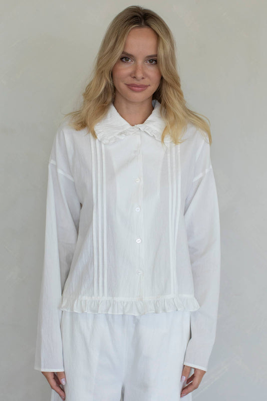 Talia Blouse: Ivory / S