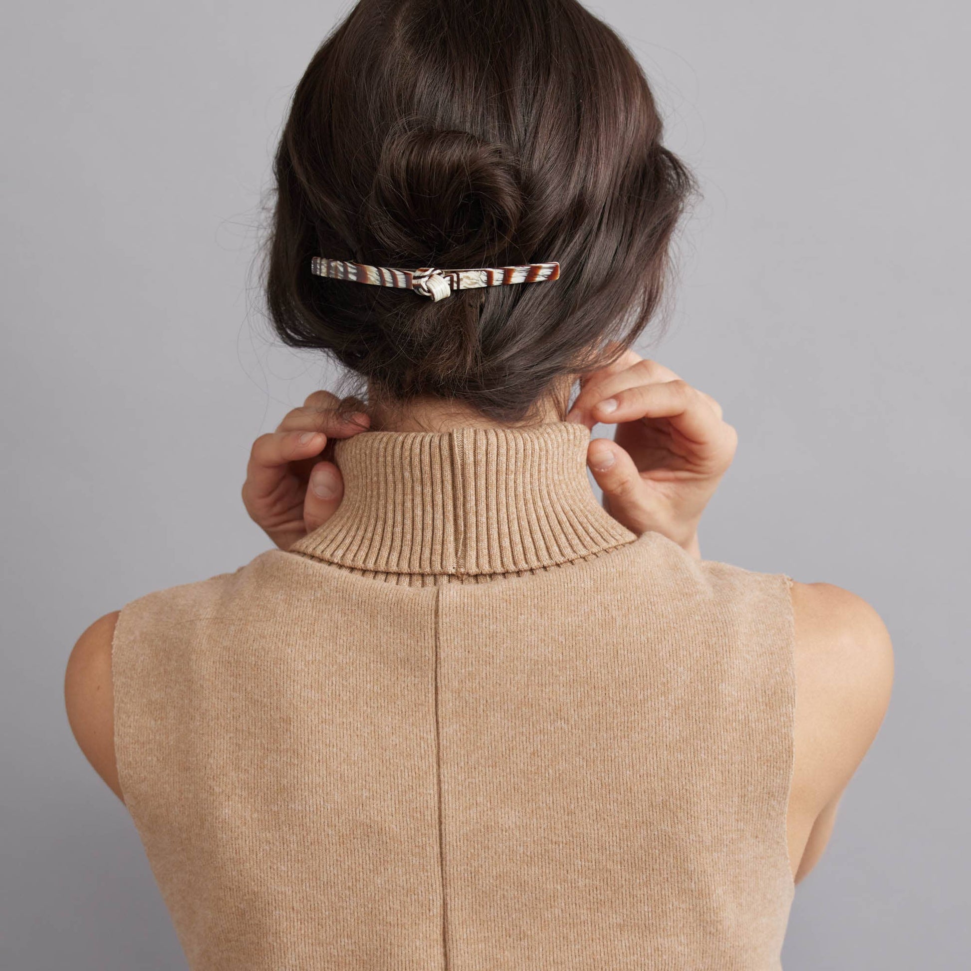 Eco French Twist Hair Barrettes: Micro Grey