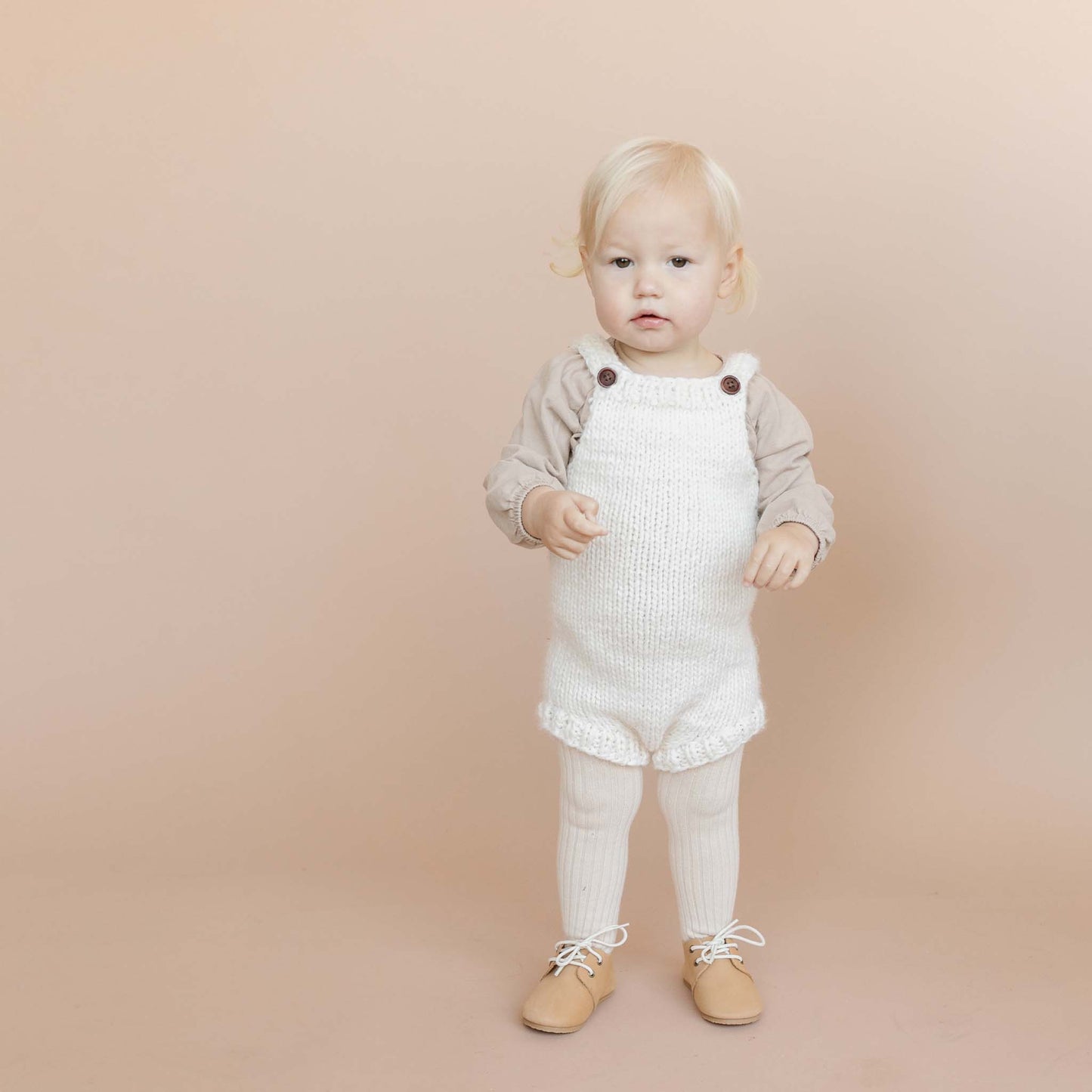 Hand-knit Romper | Hand Knit Kids & Baby Clothing: Blush / S; 12-18m