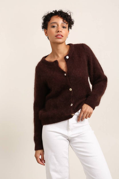Mohair Cardigan | Deep Chocolate