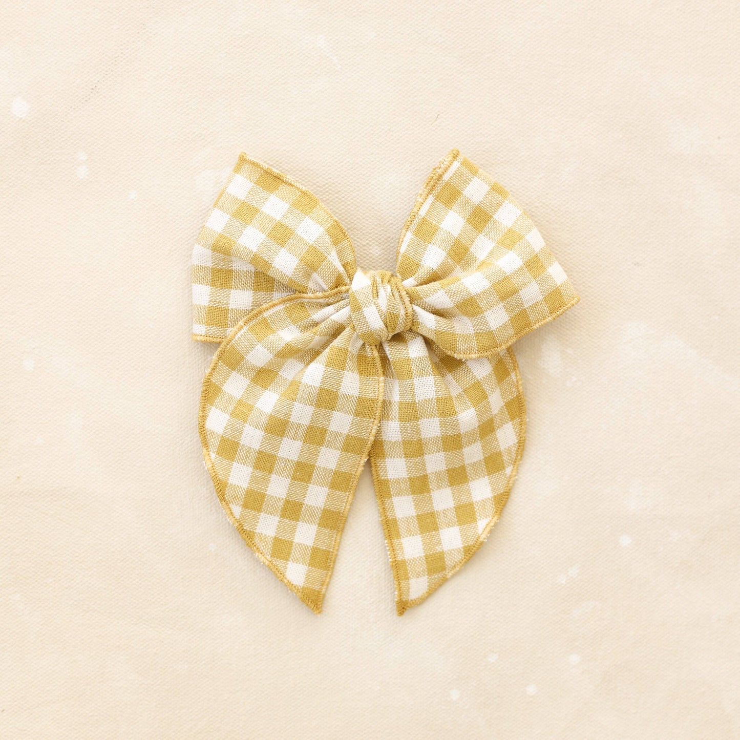 Fleur Yellow Gingham Linen Bow Clip