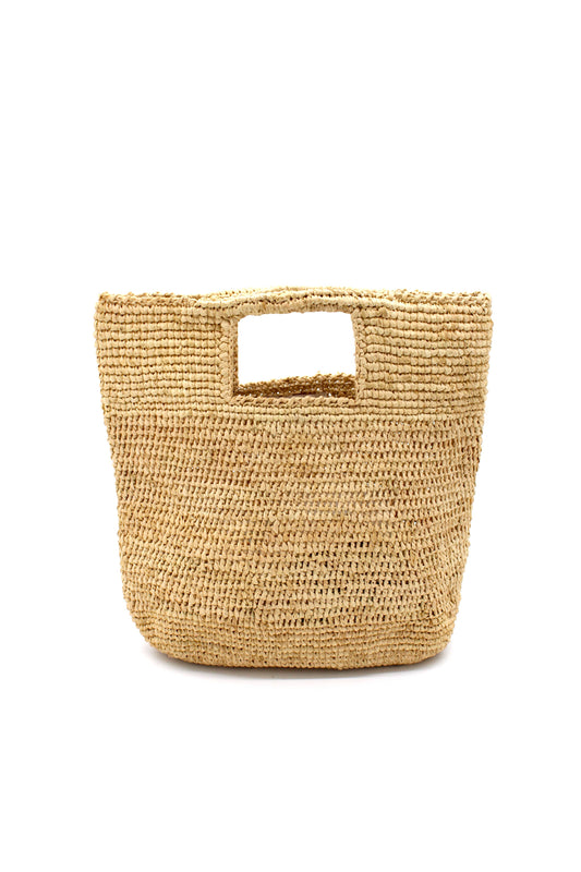 Mini Crochet Petite Straw Basket |  Natural