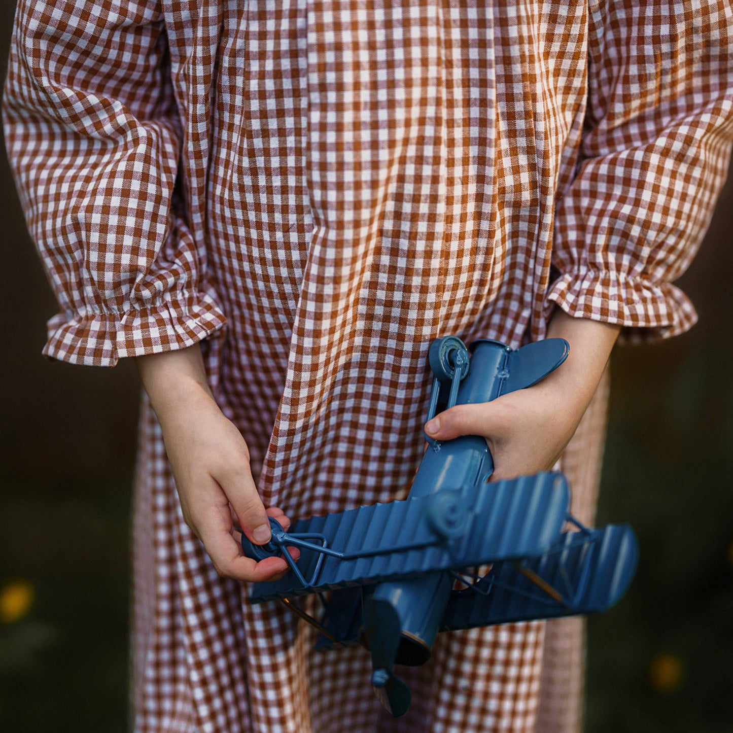 Ruffle Collar Dress | Brown Gingham
