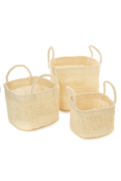 Handmade Open Weave Nesting Baskets | Set of Three